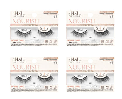 Four boxes of Ardell Nourish false eyelashes with visible branding and product details.