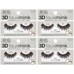 Four packages of Ardell 3D faux mink false eyelashes on a white background