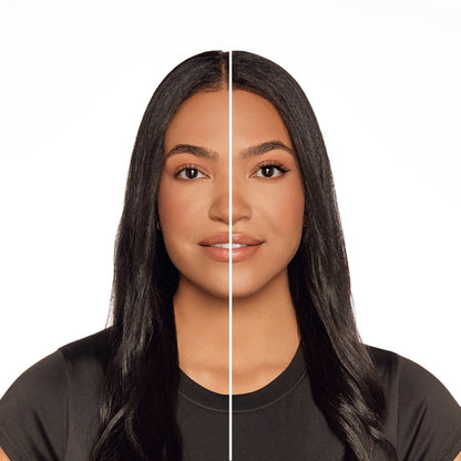 Seamless Underlash Extensions Fauxmink L Curl 32 ct worn by model with hooded eyes