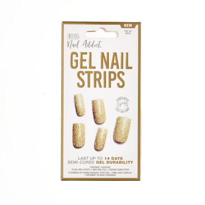 Front side of packaging for Ardell Nail Addict Gel Nail Strips - Pot of Gold