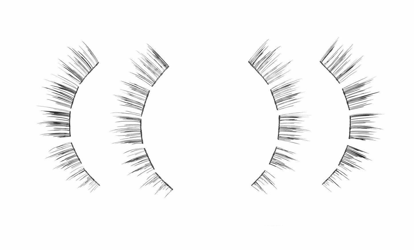 Ardell X-Tended Wear 135 individual lash segments laid out for easy application and natural, customized lash styling.